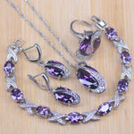 925 Sterling Silver Purple Jewelry Set - Necklaces - Proshot Bazaar