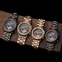 Limited Edition BOBO BIRD Wooden Stainless Steel Automatic Watches - Proshot Bazaar