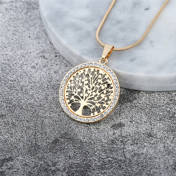 Tree Of Life Crystal Pendant Necklace - Necklaces - Proshot Bazaar