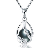 Cauuev Genuine 100% Natural Freshwater Pearl 925 Sterling Silver Pendant Necklace - Necklaces - Proshot Bazaar