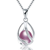 Cauuev Genuine 100% Natural Freshwater Pearl 925 Sterling Silver Pendant Necklace - Necklaces - Proshot Bazaar
