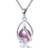 Cauuev Genuine 100% Natural Freshwater Pearl 925 Sterling Silver Pendant Necklace - Necklaces - Proshot Bazaar