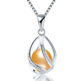 Cauuev Genuine 100% Natural Freshwater Pearl 925 Sterling Silver Pendant Necklace - Necklaces - Proshot Bazaar