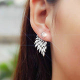 Korean Zircon Pearl Heart Crystal Flower Angel Wings Geometry Stud Earrings For Women - Earrings - Proshot Bazaar