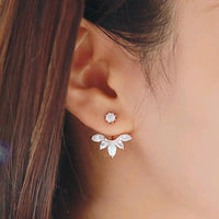 Korean Zircon Pearl Heart Crystal Flower Angel Wings Geometry Stud Earrings For Women - Earrings - Proshot Bazaar