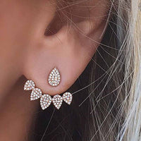 Korean Zircon Pearl Heart Crystal Flower Angel Wings Geometry Stud Earrings For Women - Earrings - Proshot Bazaar