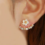 Korean Zircon Pearl Heart Crystal Flower Angel Wings Geometry Stud Earrings For Women - Earrings - Proshot Bazaar