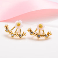 Korean Zircon Pearl Heart Crystal Flower Angel Wings Geometry Stud Earrings For Women - Earrings - Proshot Bazaar