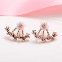 Korean Zircon Pearl Heart Crystal Flower Angel Wings Geometry Stud Earrings For Women - Earrings - Proshot Bazaar