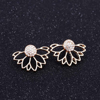 Korean Zircon Pearl Heart Crystal Flower Angel Wings Geometry Stud Earrings For Women - Earrings - Proshot Bazaar