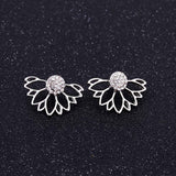 Korean Zircon Pearl Heart Crystal Flower Angel Wings Geometry Stud Earrings For Women - Earrings - Proshot Bazaar