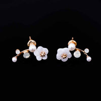 Korean Zircon Pearl Heart Crystal Flower Angel Wings Geometry Stud Earrings For Women - Earrings - Proshot Bazaar