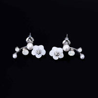 Korean Zircon Pearl Heart Crystal Flower Angel Wings Geometry Stud Earrings For Women - Earrings - Proshot Bazaar