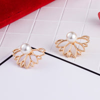 Korean Zircon Pearl Heart Crystal Flower Angel Wings Geometry Stud Earrings For Women - Earrings - Proshot Bazaar