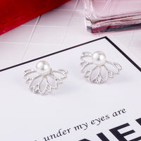 Korean Zircon Pearl Heart Crystal Flower Angel Wings Geometry Stud Earrings For Women - Earrings - Proshot Bazaar