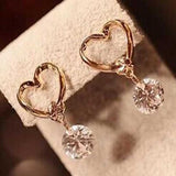 Korean Zircon Pearl Heart Crystal Flower Angel Wings Geometry Stud Earrings For Women - Earrings - Proshot Bazaar