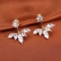 Korean Zircon Pearl Heart Crystal Flower Angel Wings Geometry Stud Earrings For Women - Earrings - Proshot Bazaar