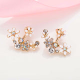 Korean Zircon Pearl Heart Crystal Flower Angel Wings Geometry Stud Earrings For Women - Earrings - Proshot Bazaar