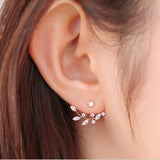 Korean Zircon Pearl Heart Crystal Flower Angel Wings Geometry Stud Earrings For Women - Earrings - Proshot Bazaar