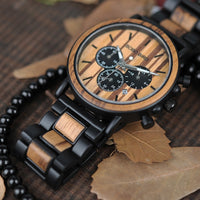 BOBO BIRD Handmade Wooden Stylish Chronograph Men Watch With Wooden Gift Box - Watches - Proshot Bazaar