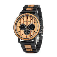 BOBO BIRD Handmade Wooden Stylish Chronograph Men Watch With Wooden Gift Box - Watches - Proshot Bazaar