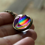 Handmade Nebula Galaxy Double Sided Cabochon Pendant Necklace - Necklaces - Proshot Bazaar