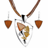 ZOSHI Fashion African Leather Chain Enamel Gem Jewelry Set - Necklaces - Proshot Bazaar