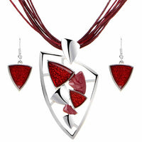 ZOSHI Fashion African Leather Chain Enamel Gem Jewelry Set - Necklaces - Proshot Bazaar