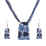 ZOSHI Fashion African Leather Chain Enamel Gem Jewelry Set - Necklaces - Proshot Bazaar