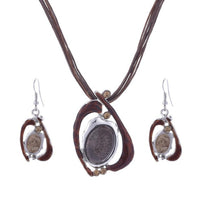 ZOSHI Fashion African Leather Chain Enamel Gem Jewelry Set - Necklaces - Proshot Bazaar