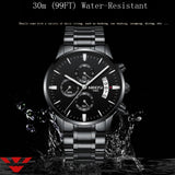 NIBOSI 1985 Chronograph Waterproof Coated Glass Luminous Quartz Men's Watch - Watches - Proshot Bazaar