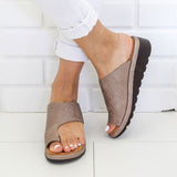 Orthopedic Women Leather Flat Casual Big Toe Foot Correction Sandal - Shoes - Proshot Bazaar