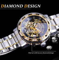 WINNER Royal Diamond Display Design Mechanical Men's Watch - Watches - Proshot Bazaar