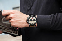 CURREN Waterproof Sport Chronograph Quartz Genuine Leather Men's Watch - Watches - Proshot Bazaar